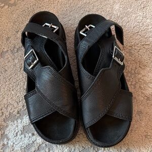Clarks Black Leather Sandals